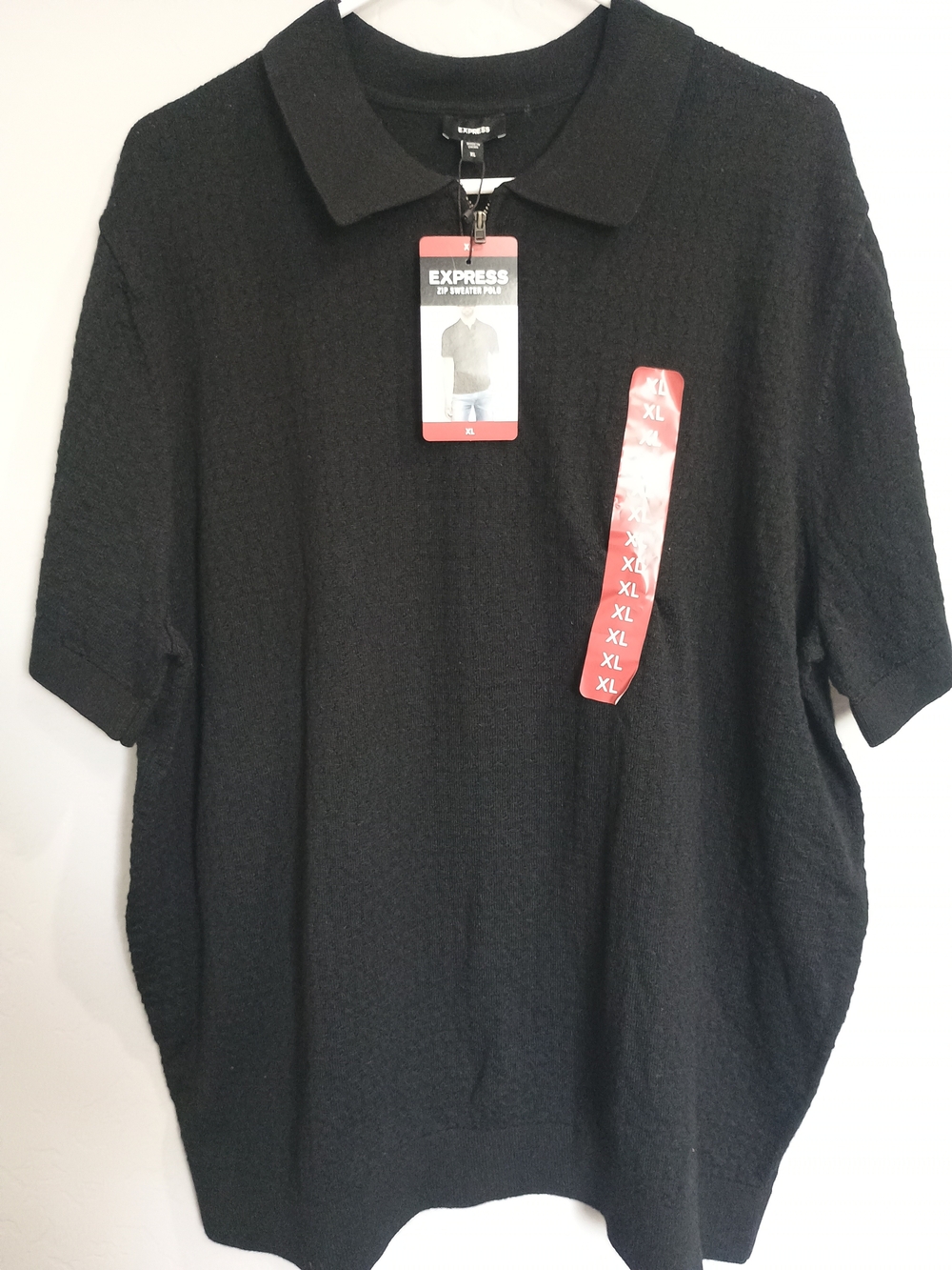 Express Men’s Black Polo Shirt - XL